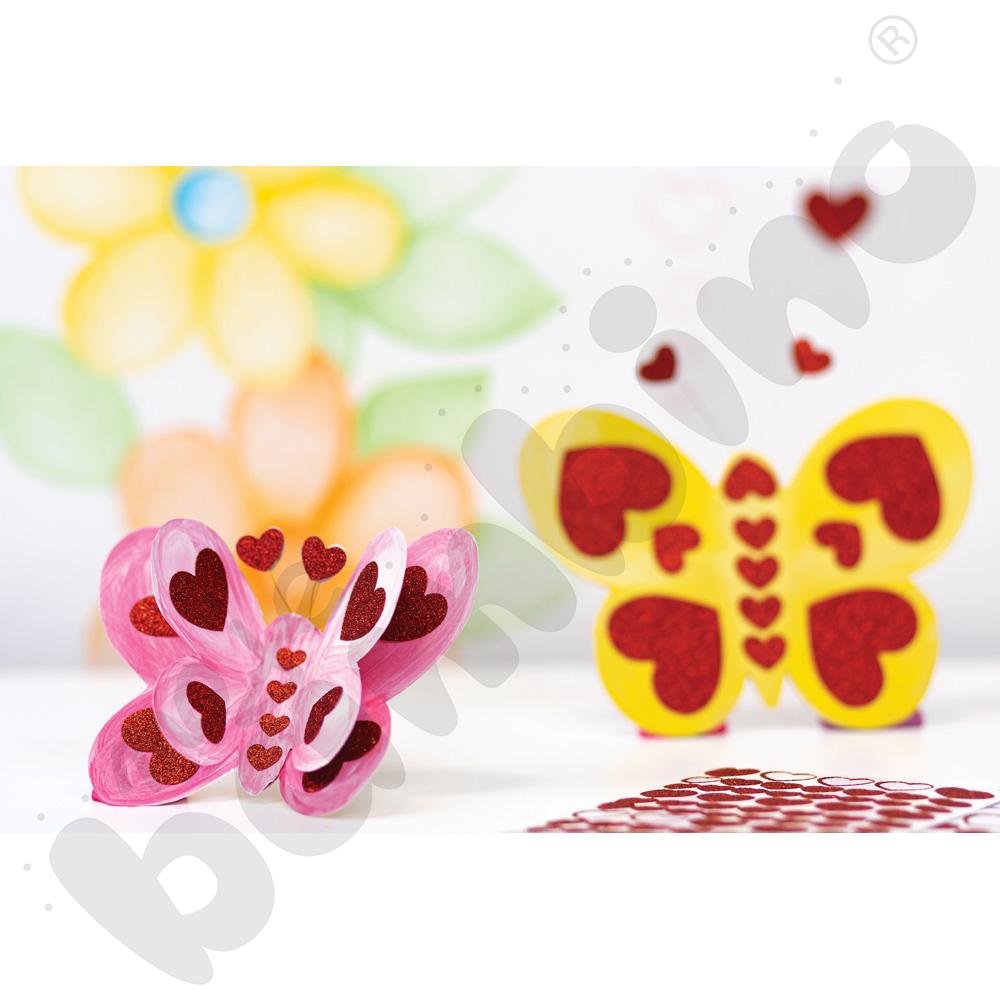 Naklejki brokatowe - serduszka, 146 szt.