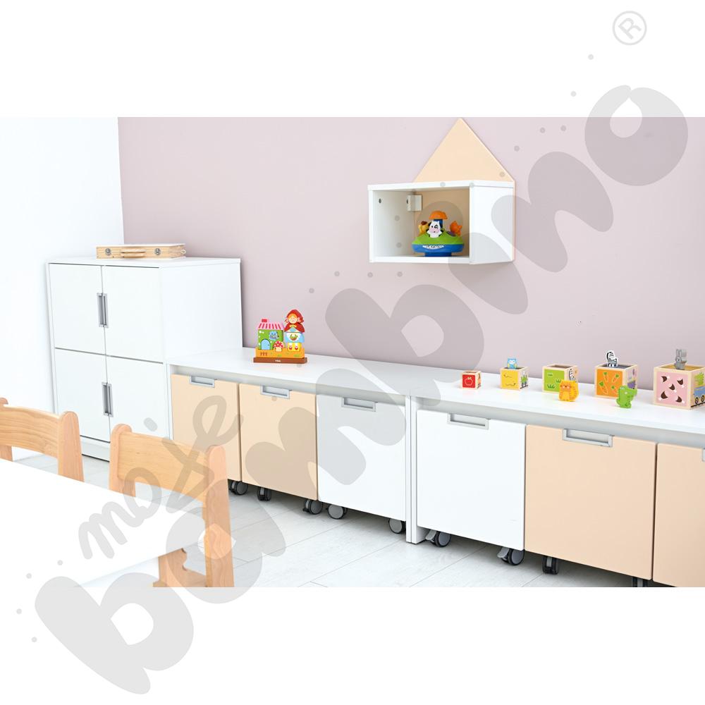 Quadro - ławeczka na 3 małe skrzynie, biała