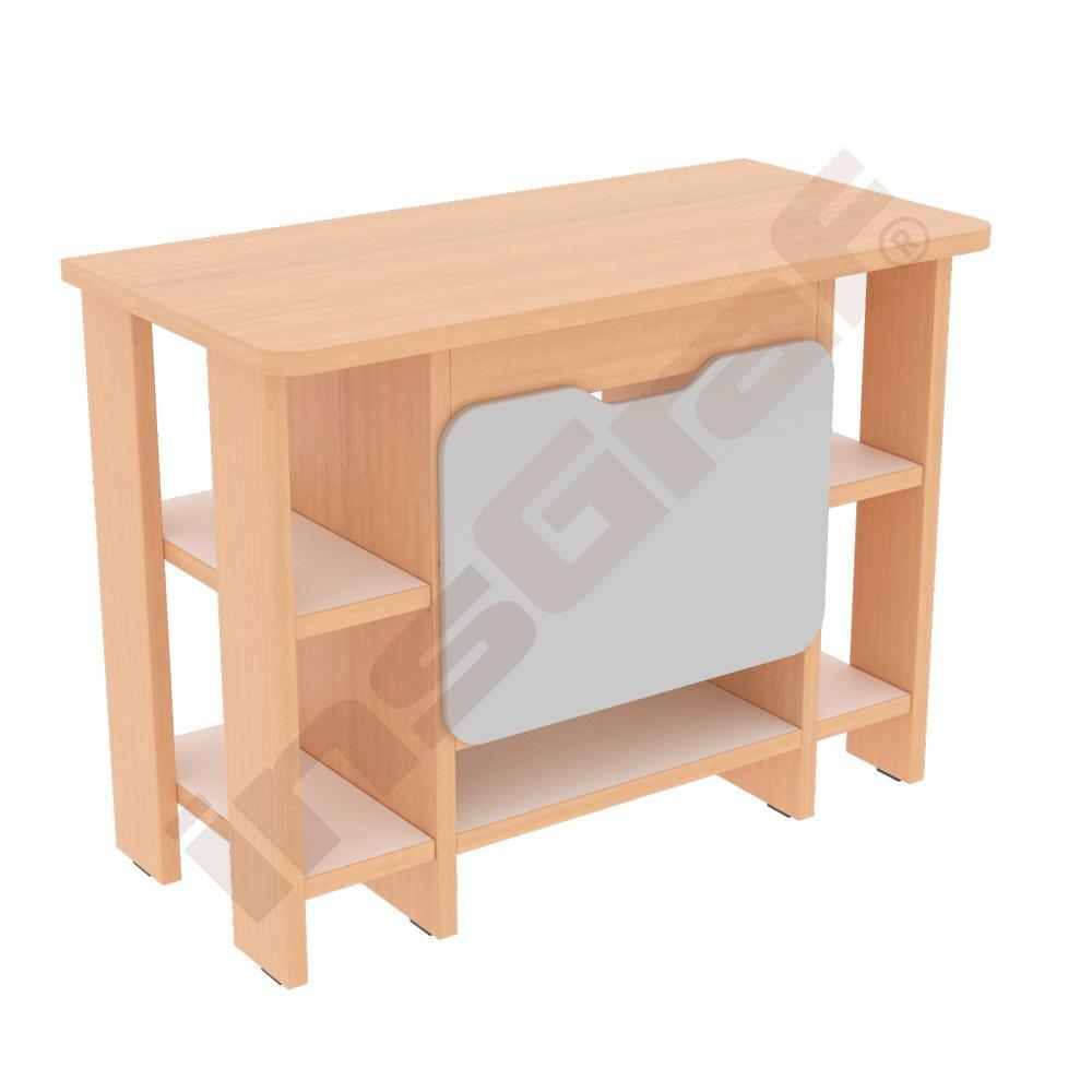 Kuchyňka Quadro - policová skříňka, javor, šedé zásuvky  