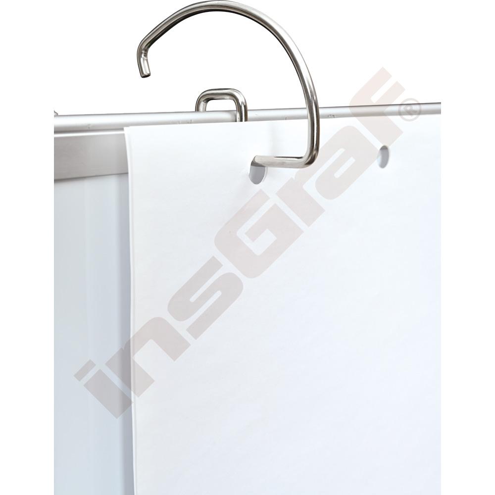 Bílá magnetická mobilní tabule 75 x 100 cm - zelené zásobníky