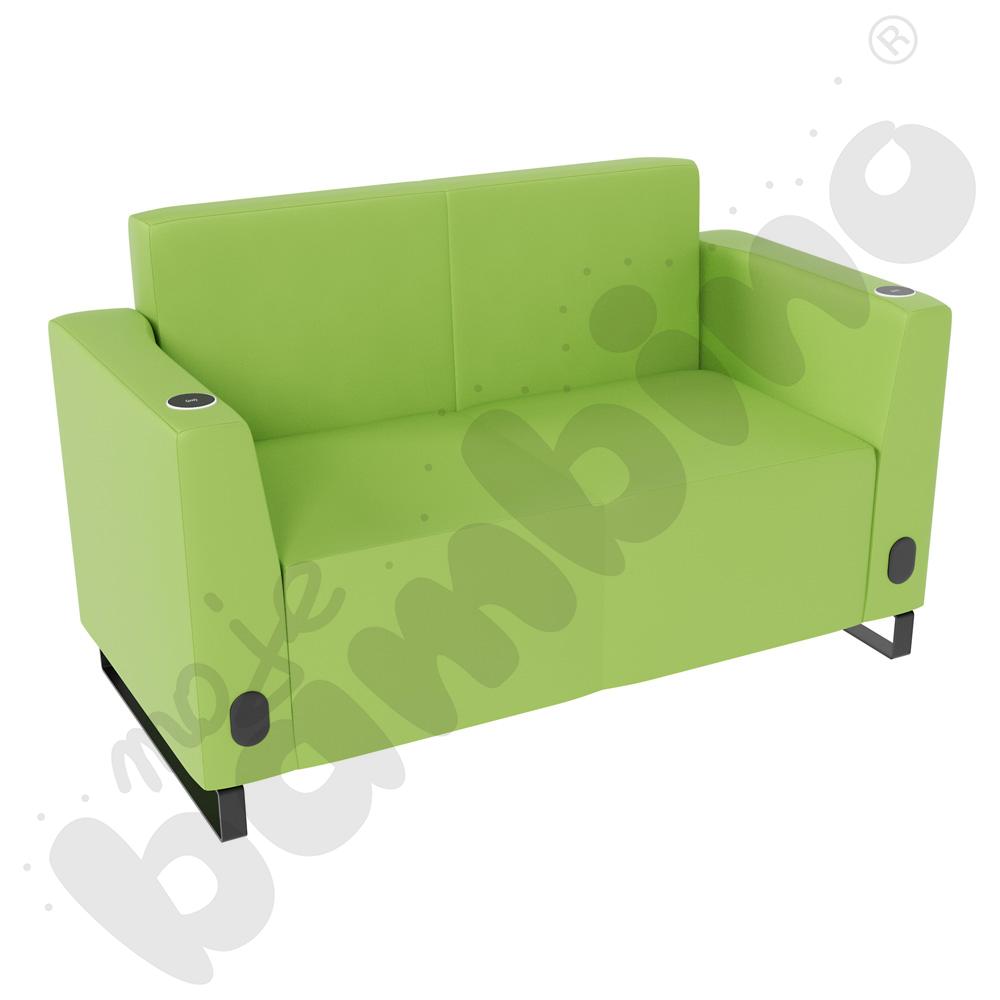 Sofa Universum 2-os. wys. 82 cm, 2 boki niskie, oba z gniazdkiem elektrycznym i indukcją, tkanina MT14