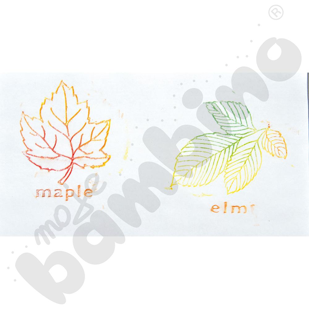 Podkładki do frottage'u - liście