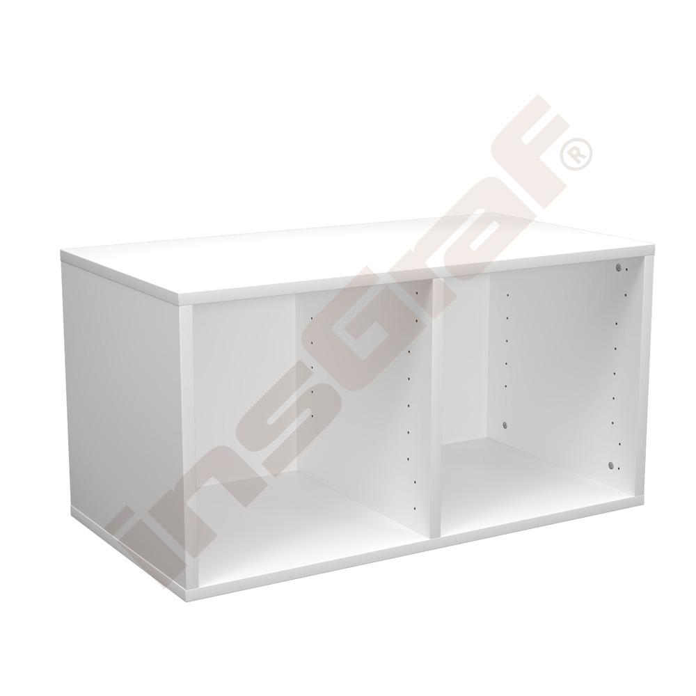 Quadro - Aufsatzregal S, mit Mittelwand, B 79, weiß