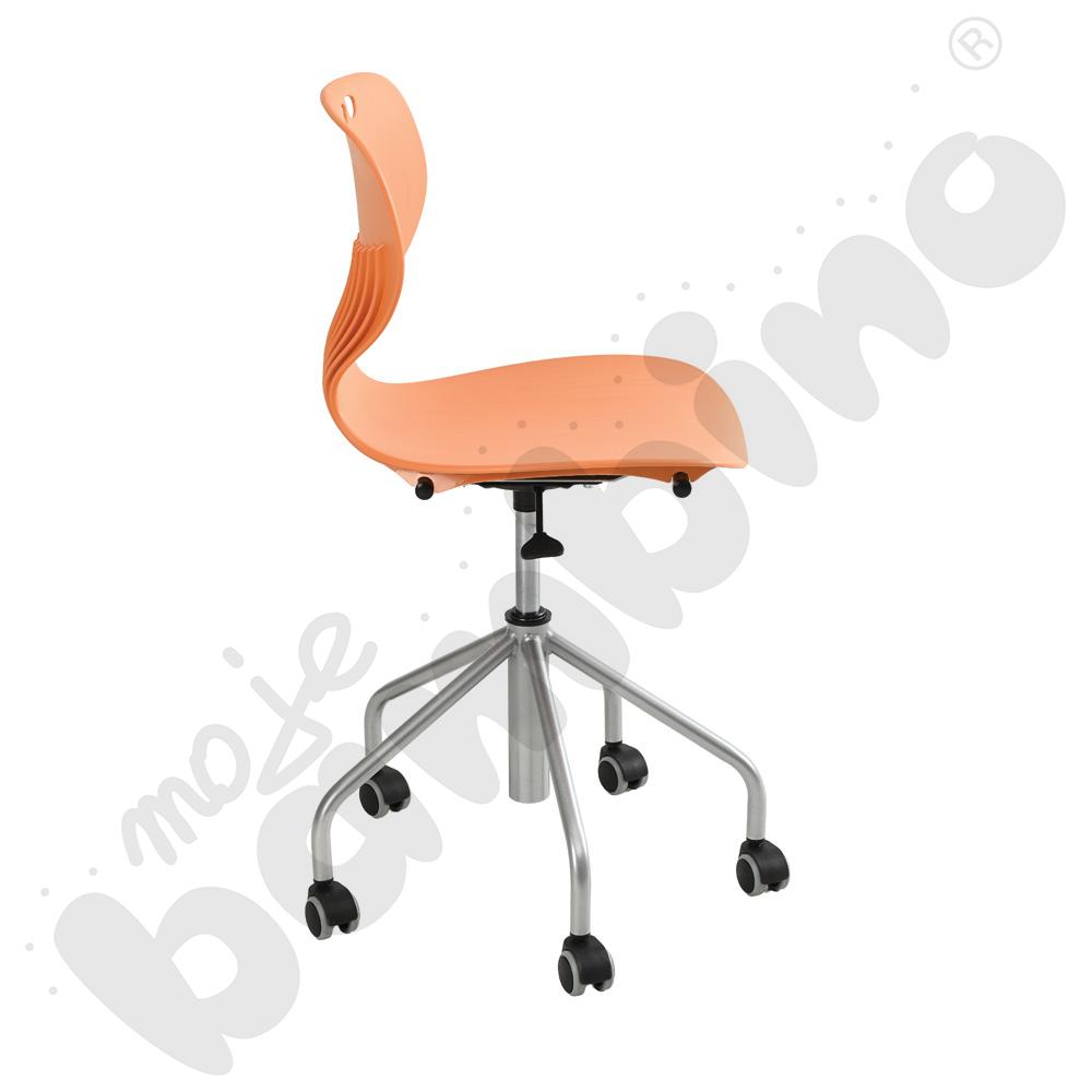 Krzesło Kapi obrotowe na kółkach pomarańczowe