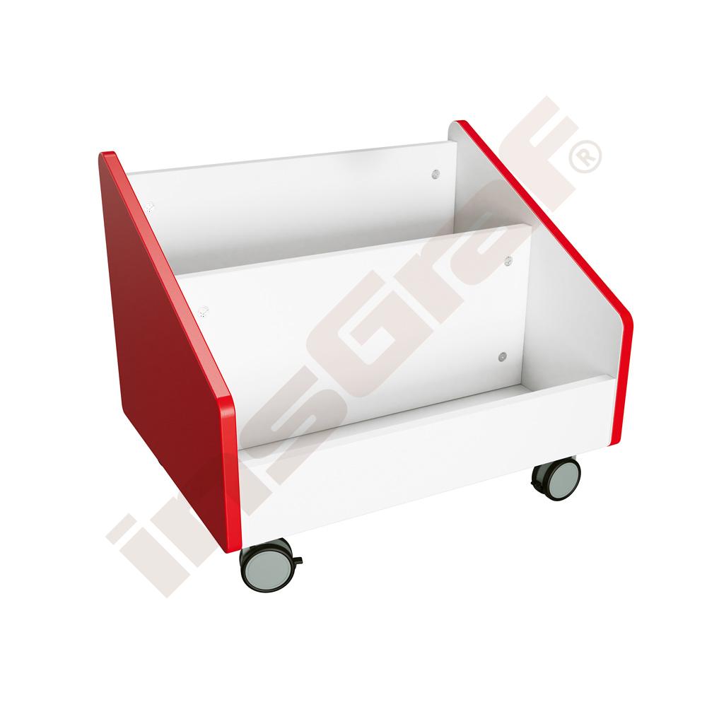 Quadro - velký zásobník s kolečky, červený - bílé korpusy