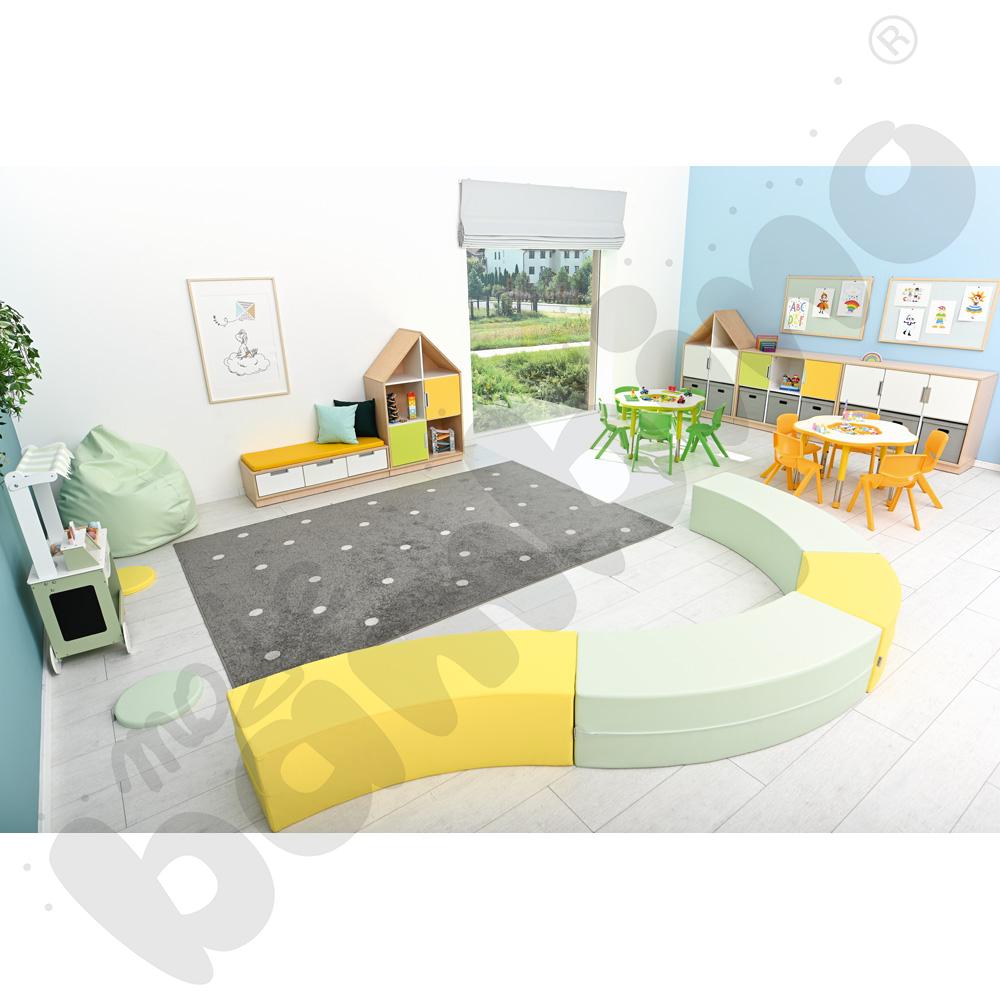 Siedzisko Paolo długie, jasnozielony pastel