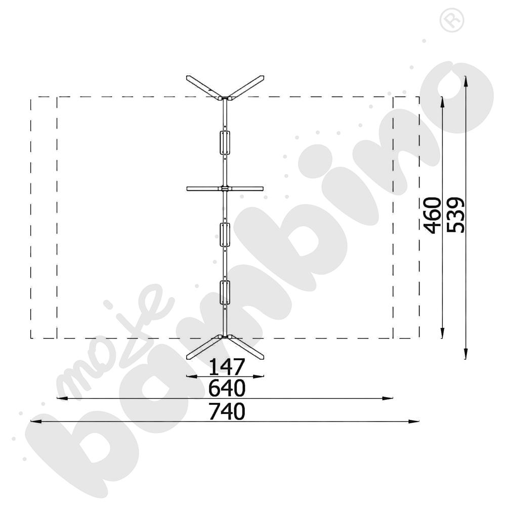 Huśtawka potrójna Urbi, słupy metalowe C/ bez zawiesi