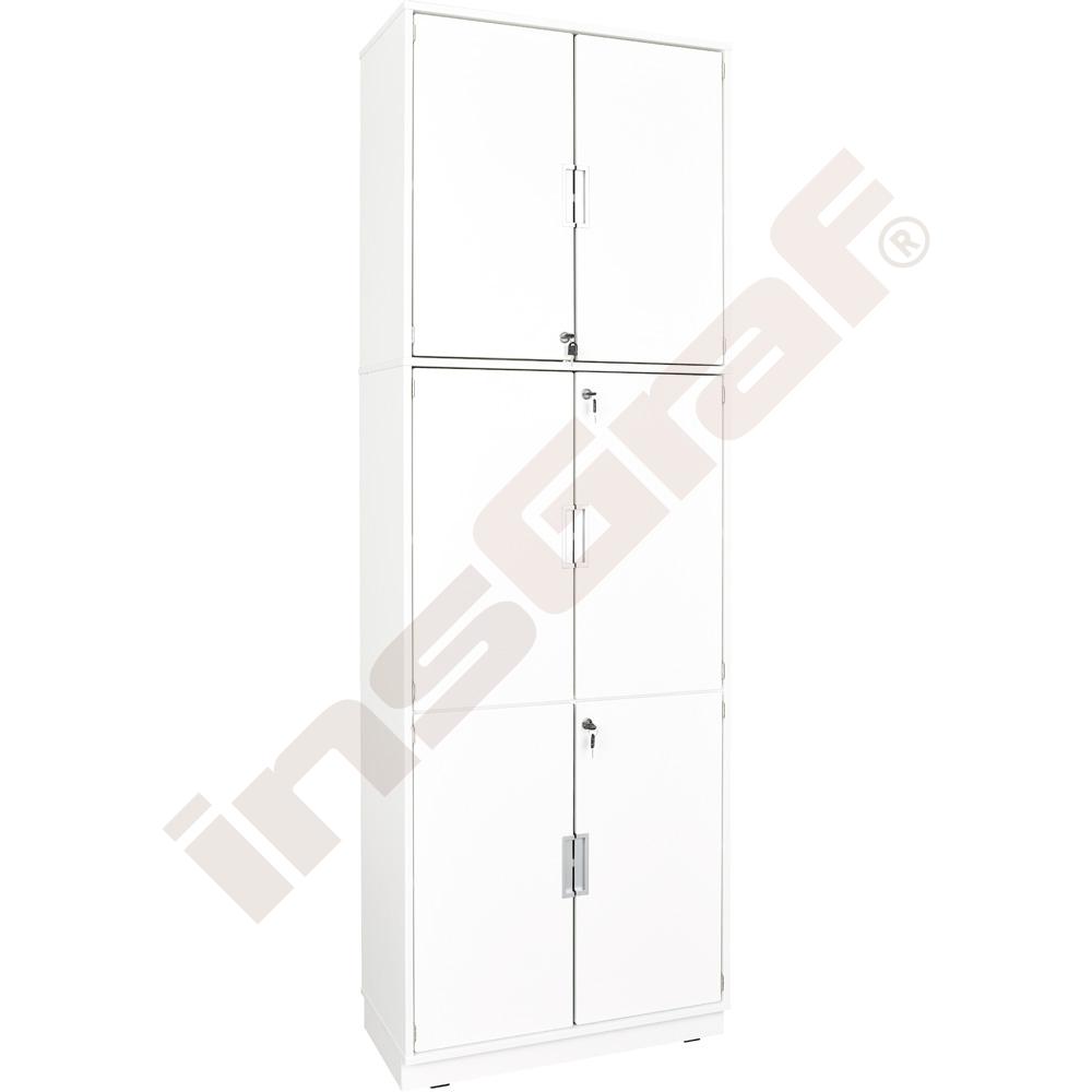 
Hochschrank, abschließbar, ohne Mittelwand, H 238, weiß - weiß (Quadro 112-180°)

