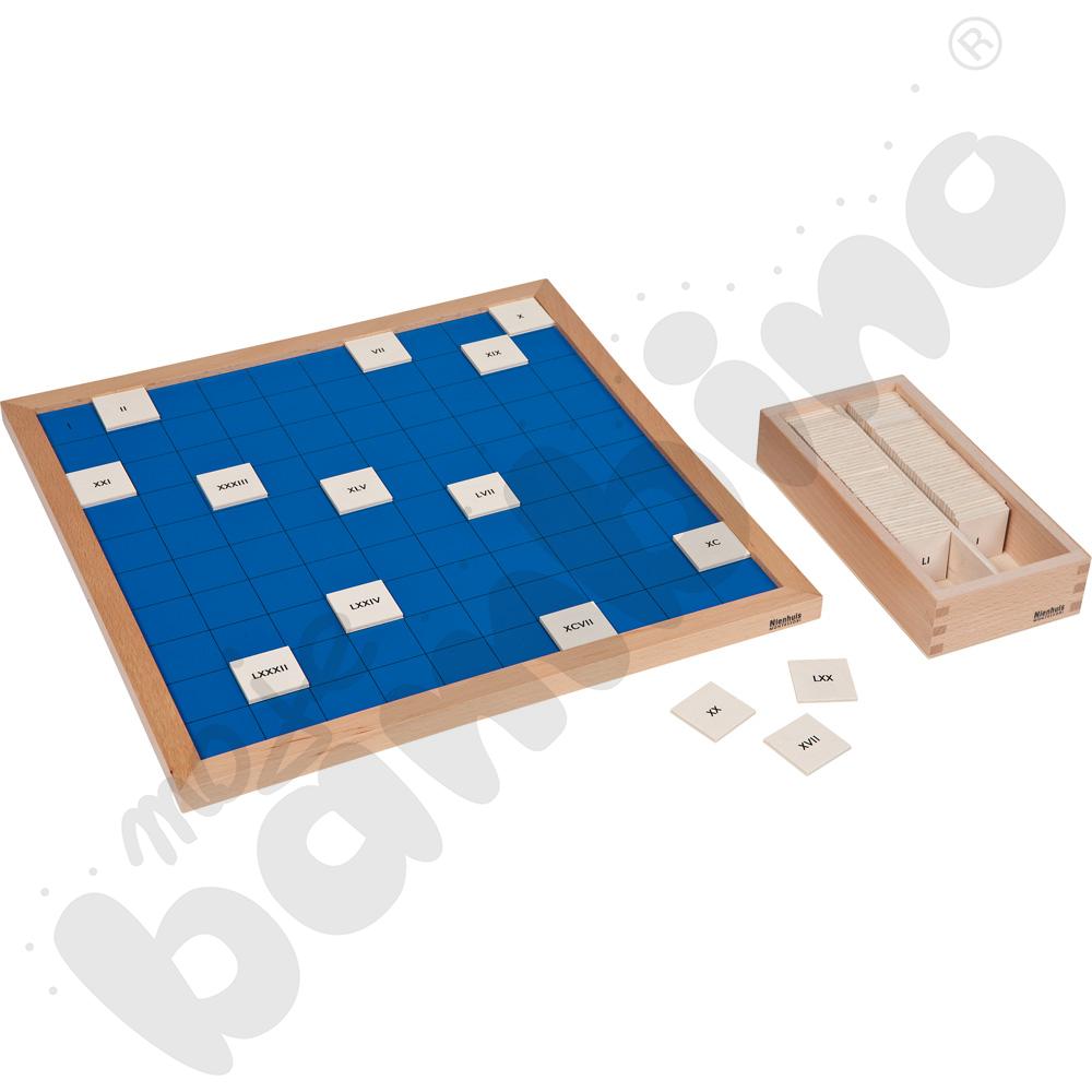 Tablica setki - cyfry rzymskie Montessori