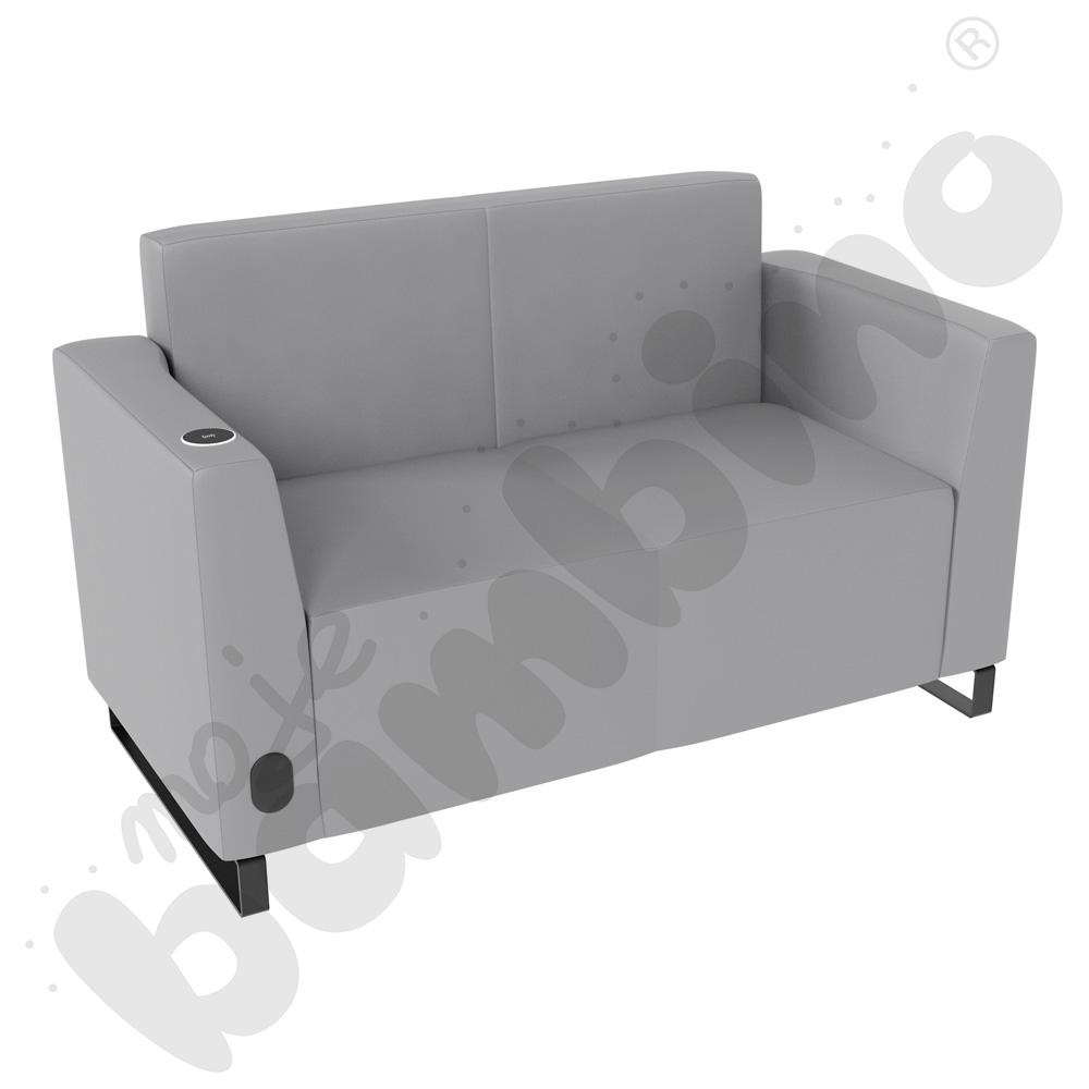 Sofa Universum 2-os. wys. 82 cm, 2 boki niskie, lewy z gniazdkiem elektrycznym i indukcją, tkanina MT02