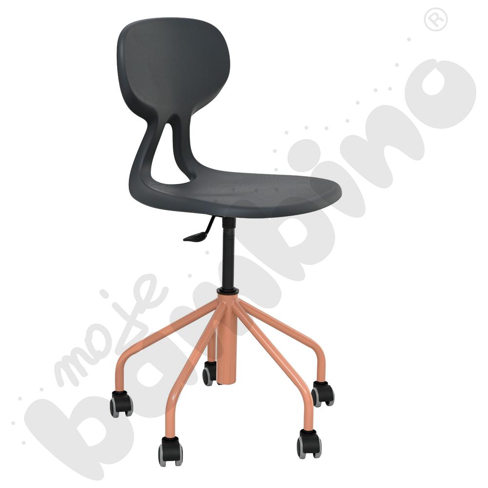 Krzesło obrotowe Piano - szaro-łososiowe