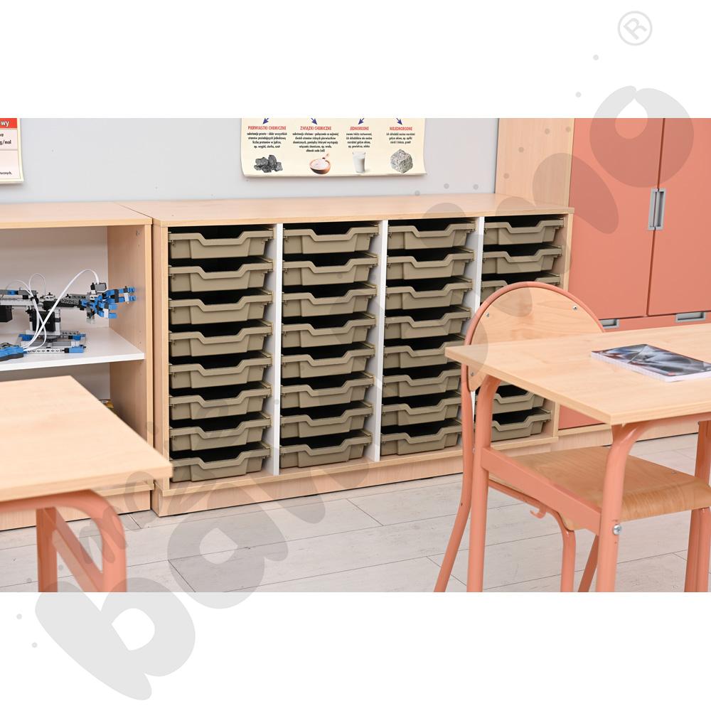 Quadro - szafka M na plastikowe pojemniki - z 3 przegrodami, klon jasny