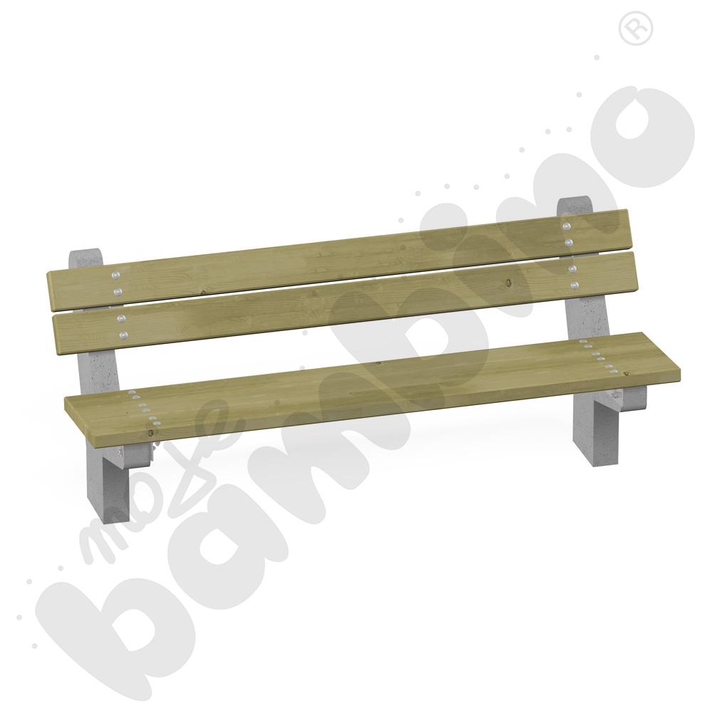 Ławka na podstawie betonowej z oparciem