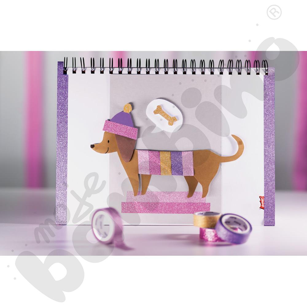 Brokatowa tasiemka samoprzylepna złota