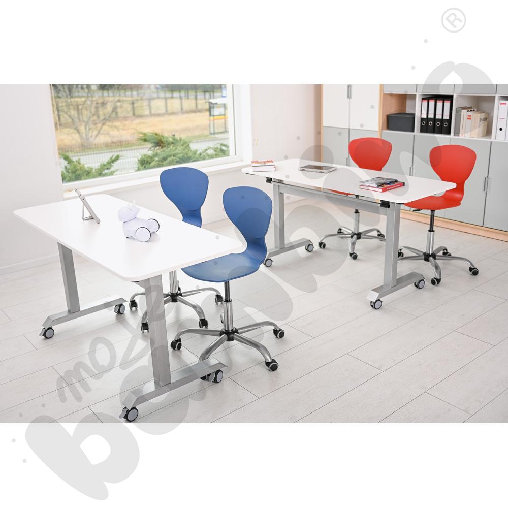 Krzesło Flexi obrotowe na kółkach z reg.  wys. czerwone