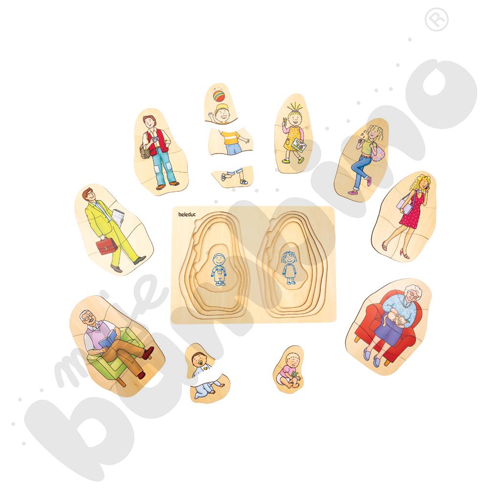 Edukacyjne puzzle warstwowe - dziadek i babcia