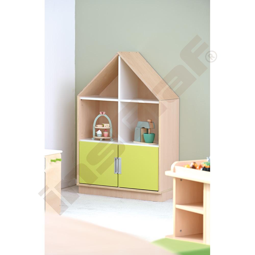 Quadro - skříňka-domeček se 2 policemi, světlý javor