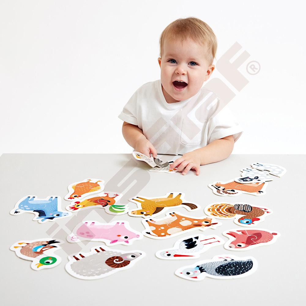 Zvířátka na statku - párové puzzle 