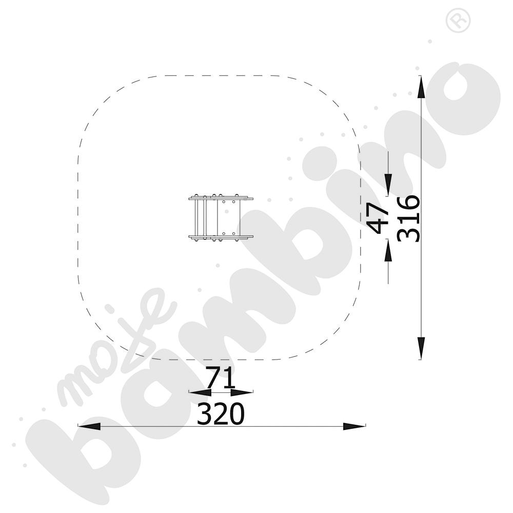 Sprężynowiec Żaba na podstawie metalowej