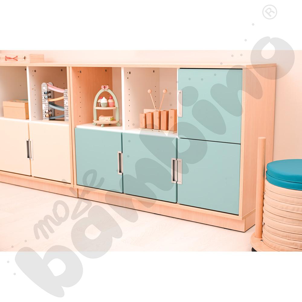 Quadro - regał M z 2 przegrodami i półką, klon jasny