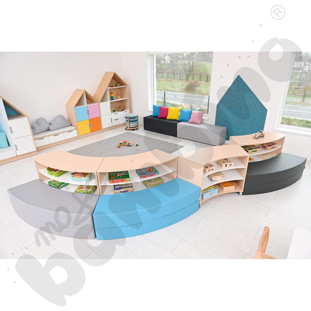 Siedzisko Paolo długie, błękit turkusowy