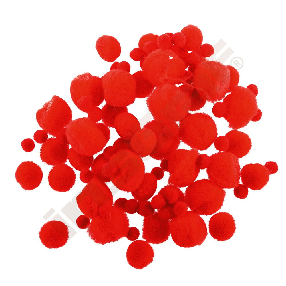 
Mini-Pompons, 100 Stck., rot
