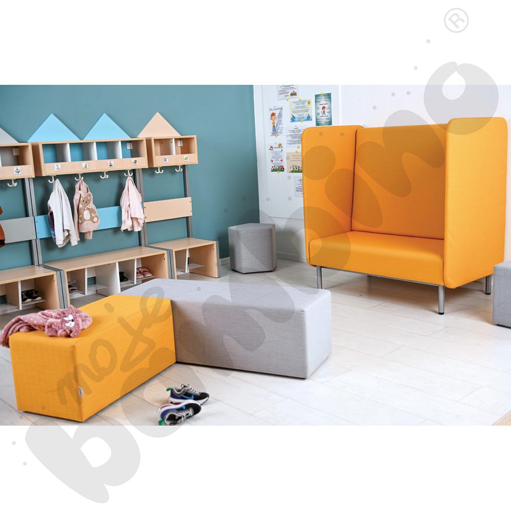 Fotel Inflamea 1 z wysokim oparciem, 2-os. - musztardowy