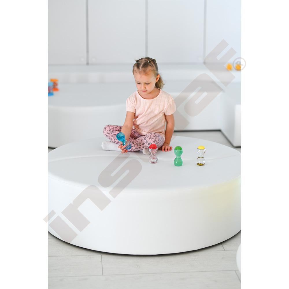 Biela taburetka - list, výška 35,5 cm