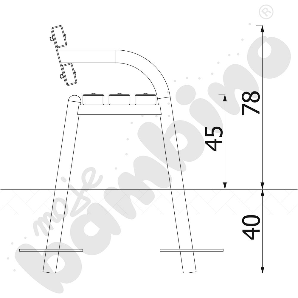 Ławka z rur stała z oparciem
