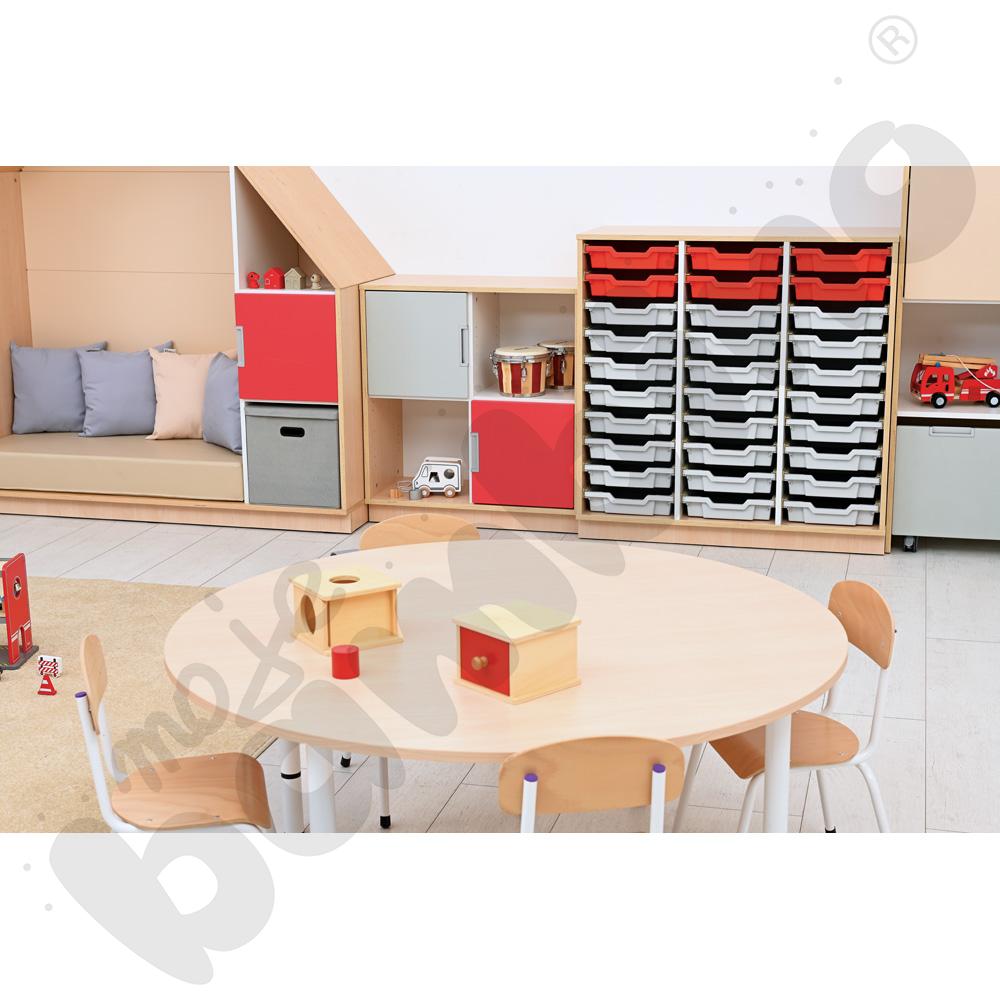 Quadro - szafka M+ na plastikowe pojemniki - z 2 przegrodami, klon jasny