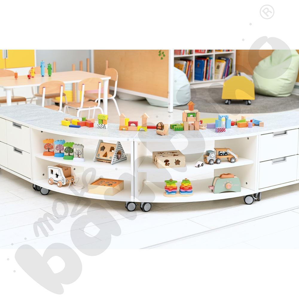 Quadro - szafka cicha S na 4 szuflady na kółkach, biała