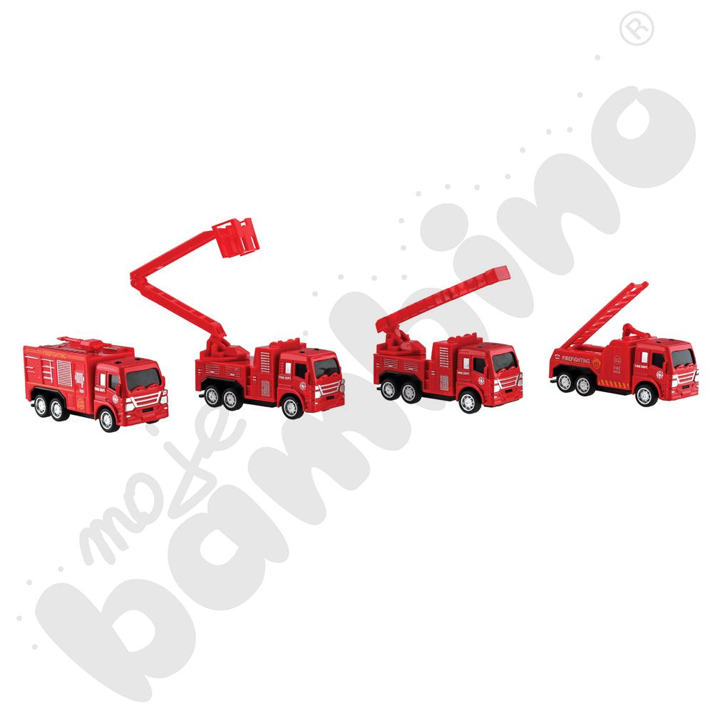 Resoraki - pojazdy strażackie, 4 szt.