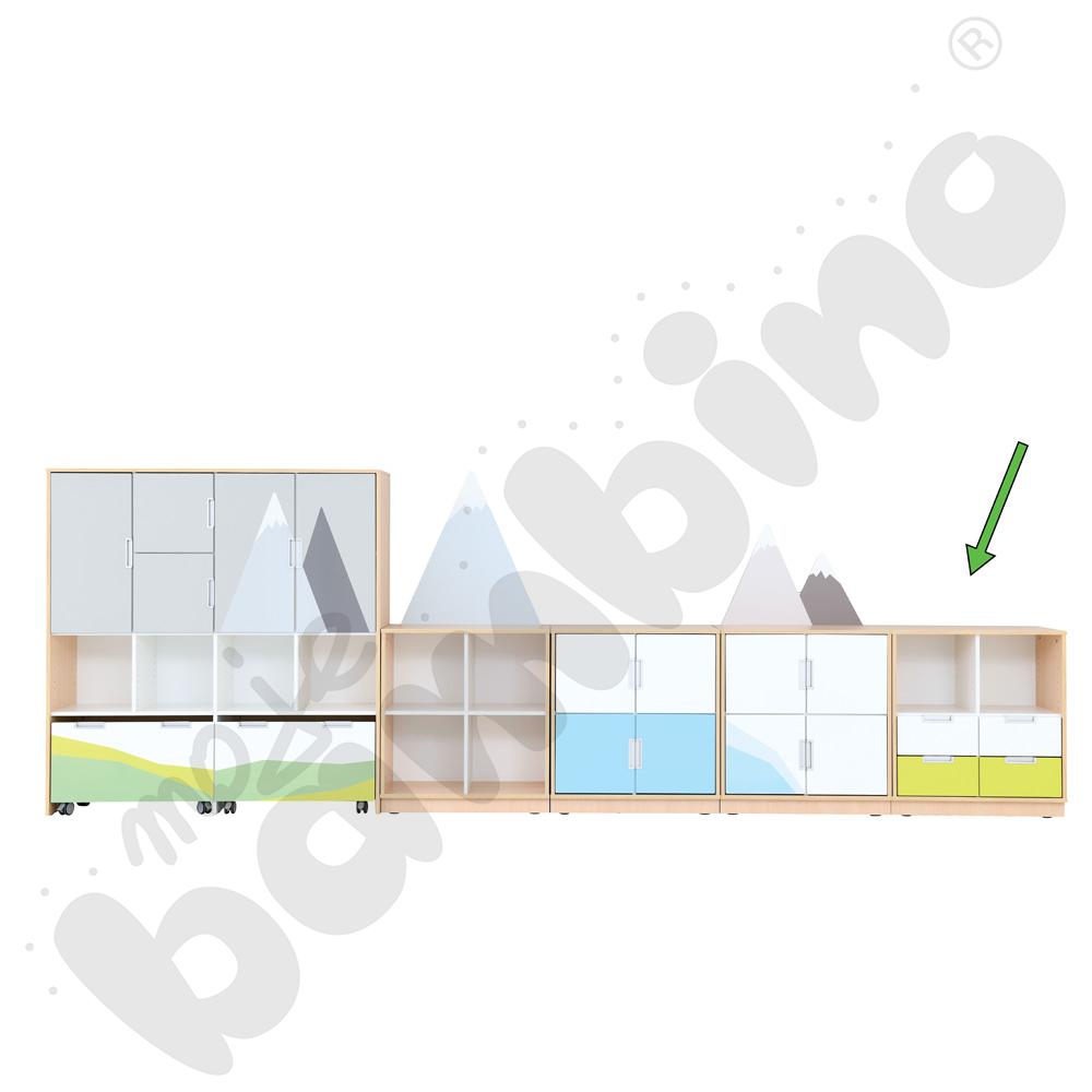 Quadro - szafka Góry M z 1 półką i szufladami – klon jasny 