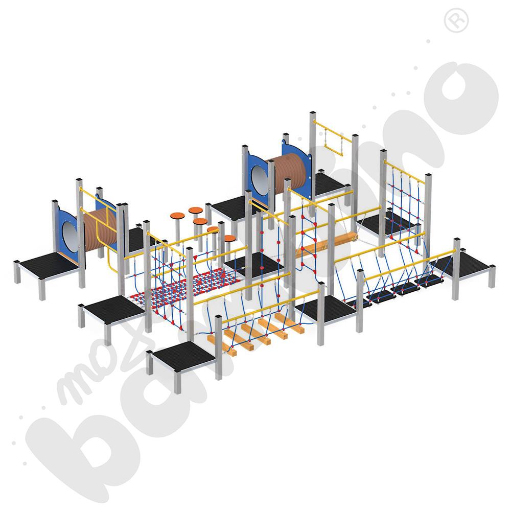 Zestaw sportowo-sprawnościowy, metalowe słupy