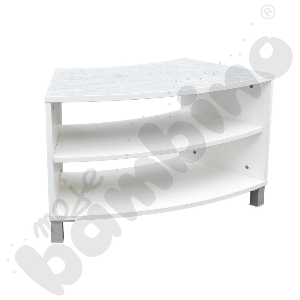 Quadro – szafka cicha S 1/8 koła na nóżkach, biała
