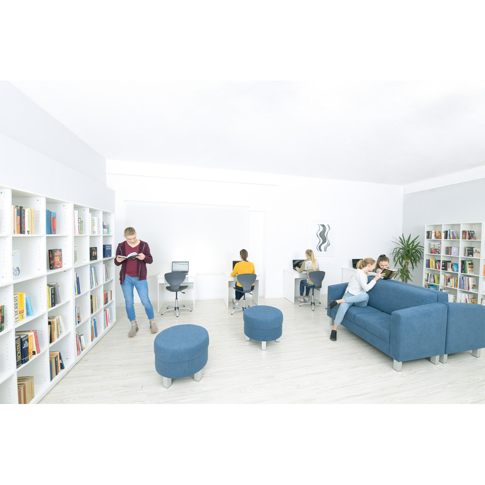Quadro  - písací stôl so širokou zásuvkou - sivý, biely korpus