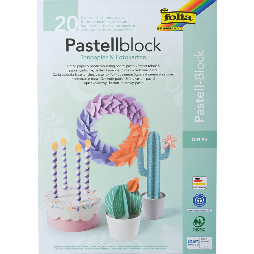 Blok pastelových papierov - mix gramáží