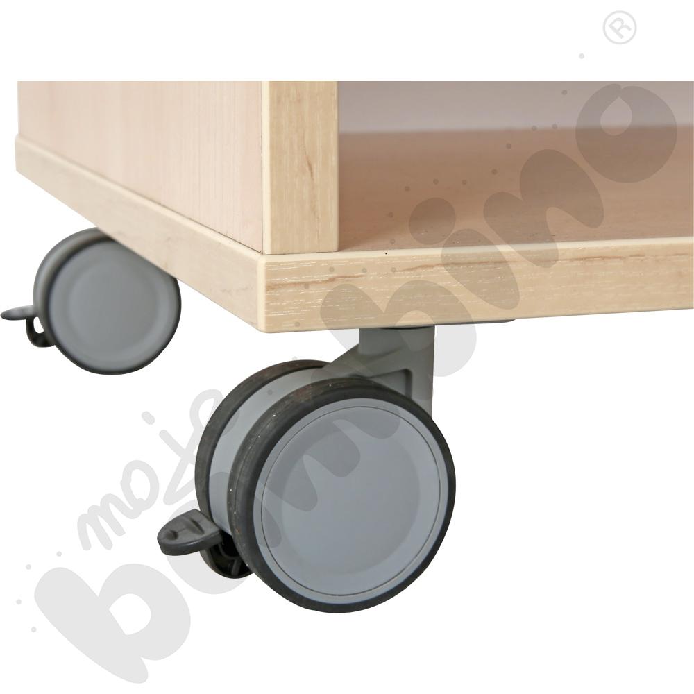 Quadro – szafka S z 1 półką na kółkach, klon jasny