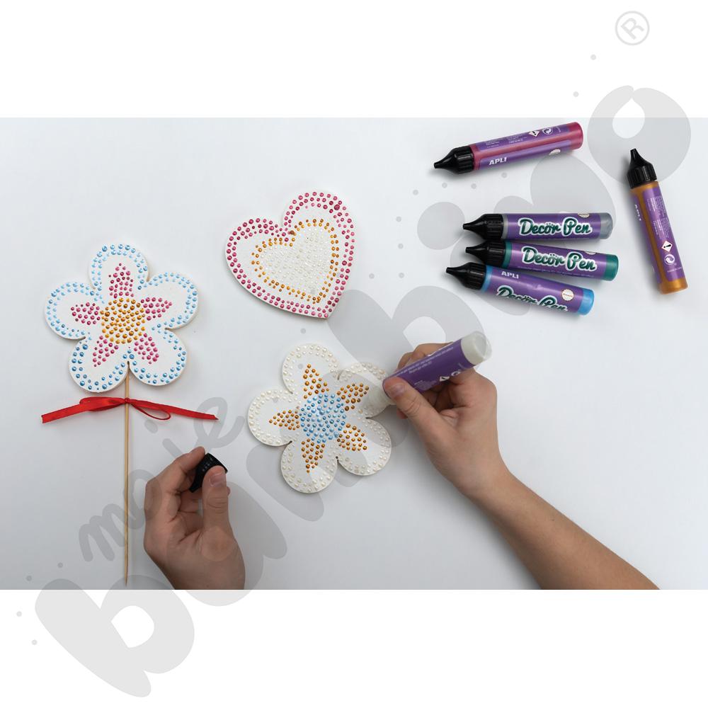 Piankowe kształty do ozdabiania - serca i kwiaty, 50 szt.