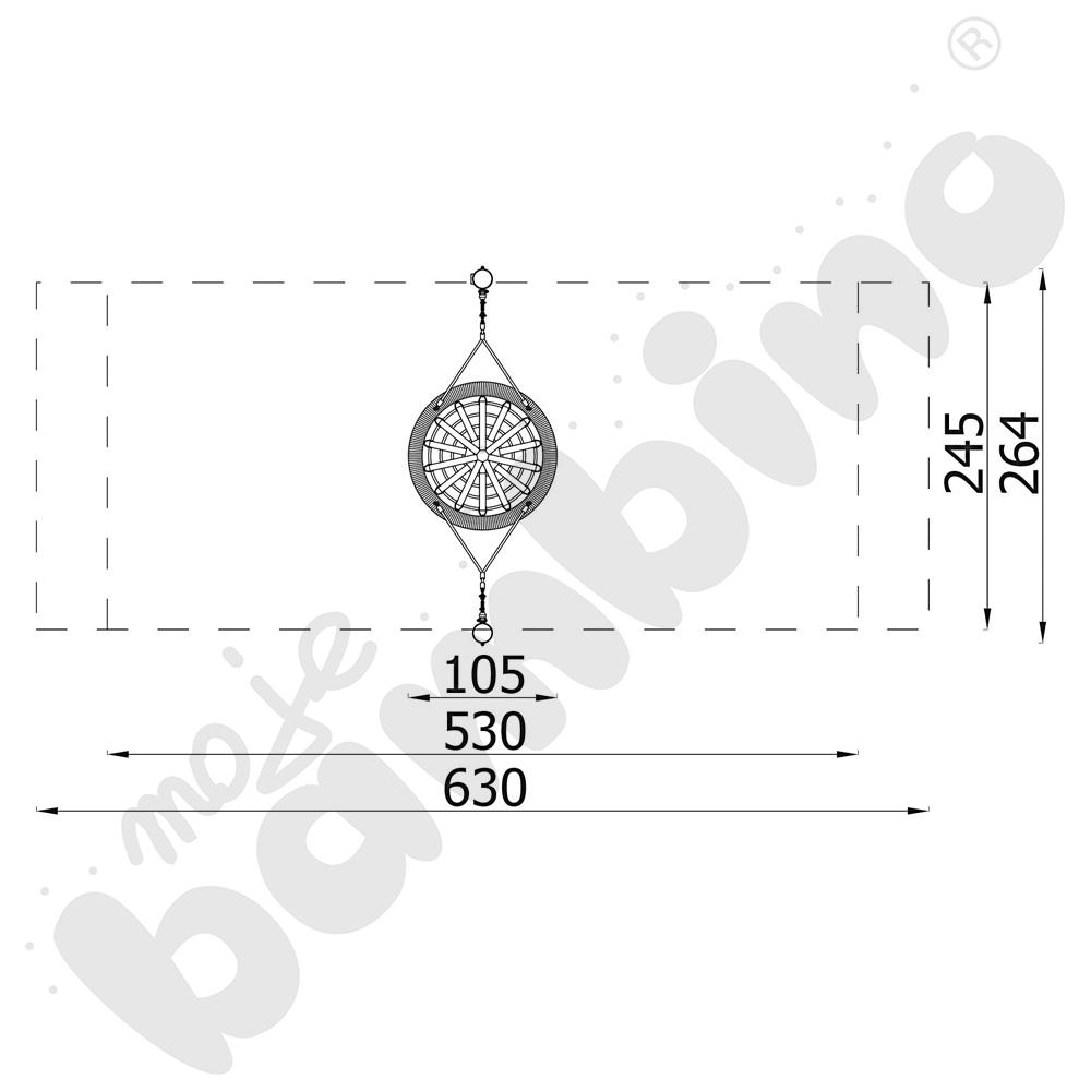 Huśtawka Robinio na słupach, zawiesie bocianie gniazdo