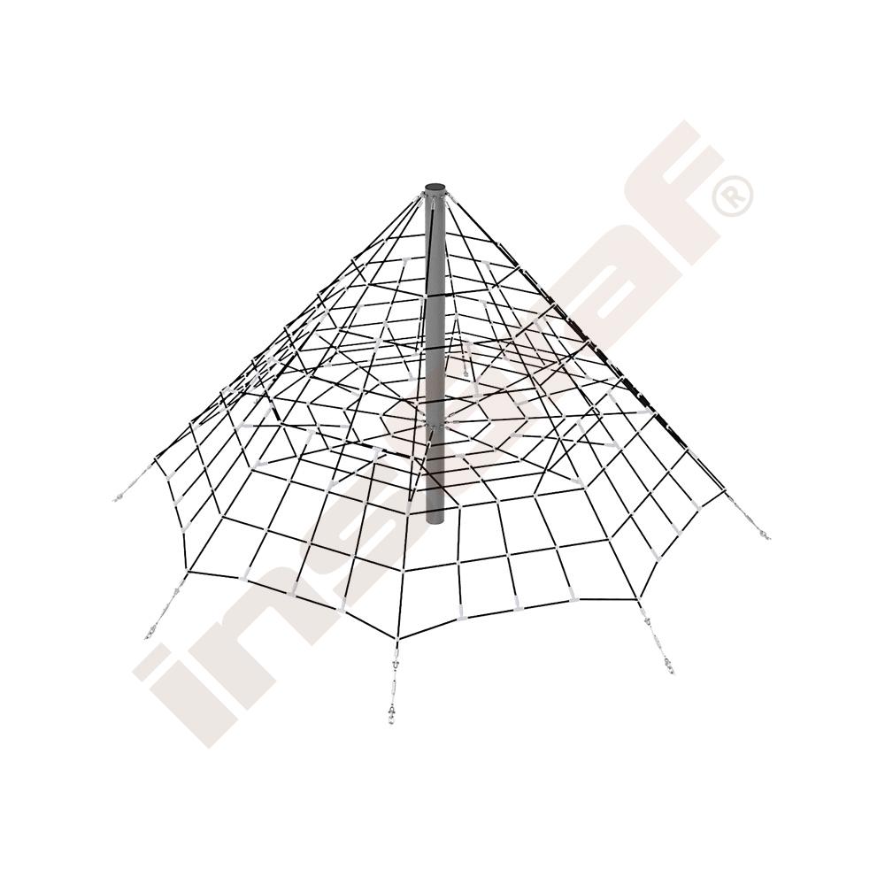 Spinnennetz-Pyramide, schwarz-grau