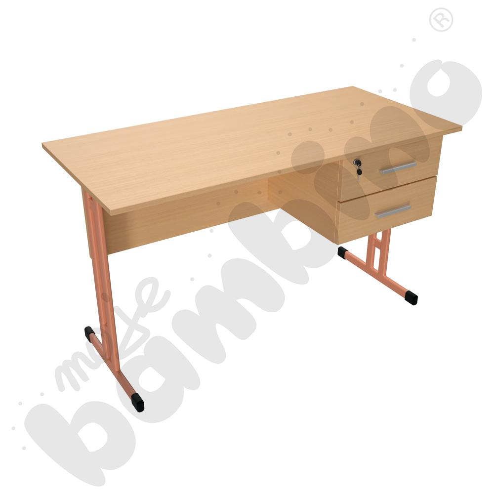 Biurko IN-R buk, stelaż łososiowy              