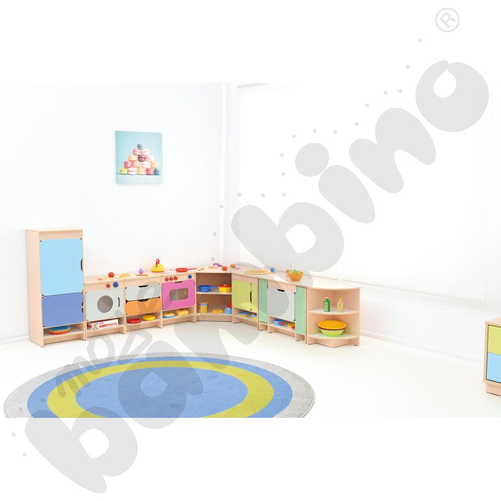 Kuchnia Quadro - zestaw z lodówką, skrzynia klon jasny