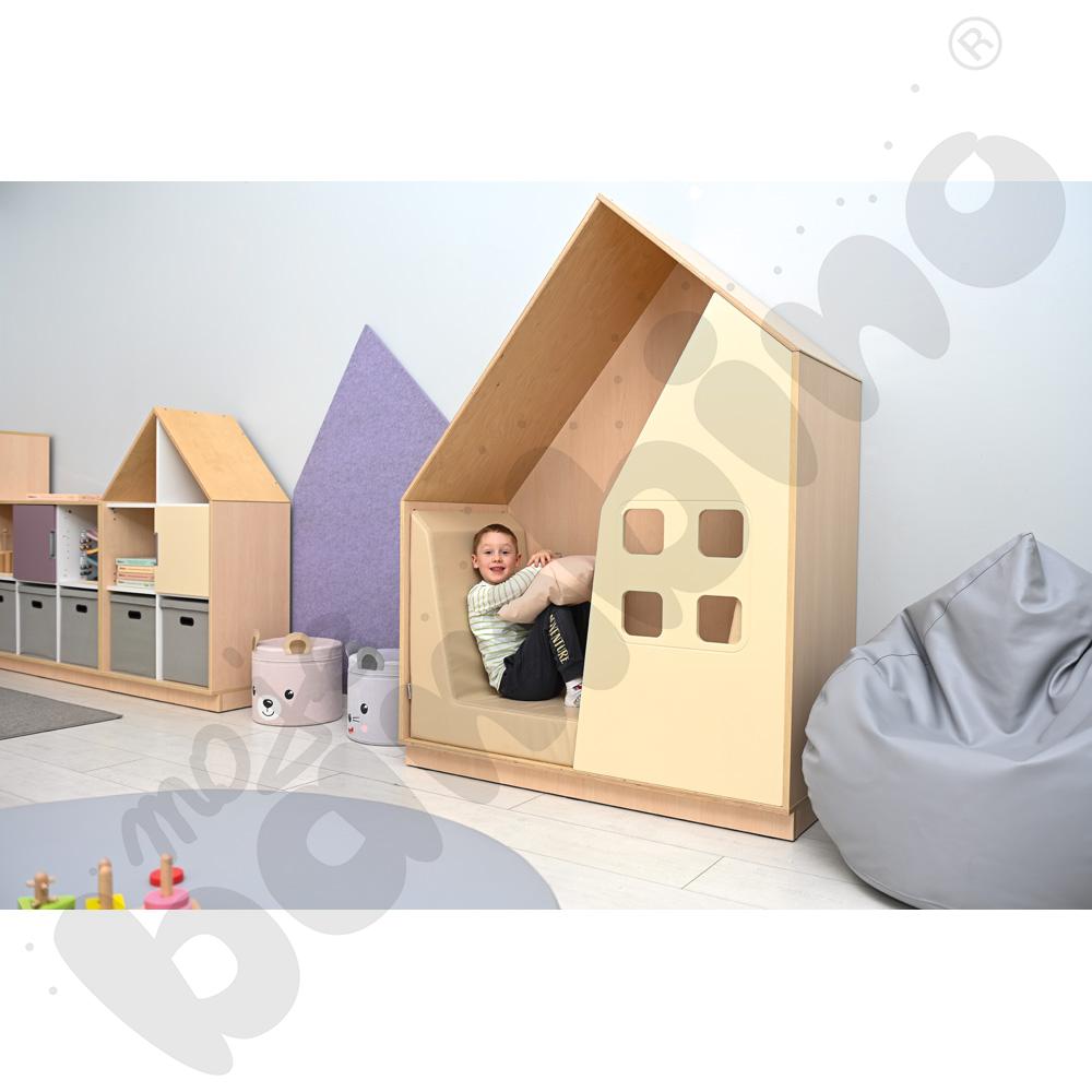 Quadro - szafka-domek - kość słoniowa, skrzynia klon jasny