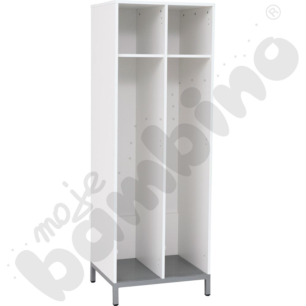 Szatnia na stelażu z 2 półkami - biała