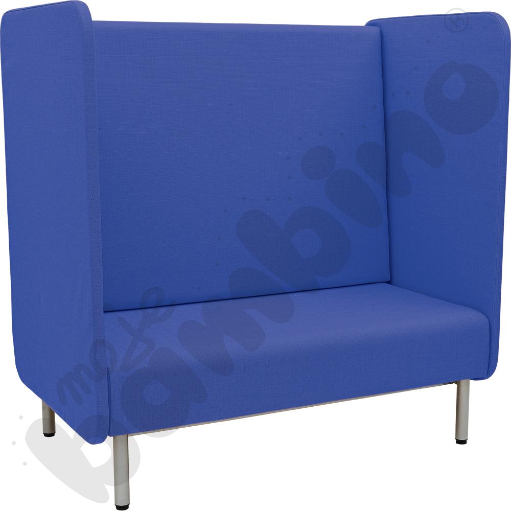 Fotel Inflamea 1 z wysokim oparciem, 2-os. - granatowy