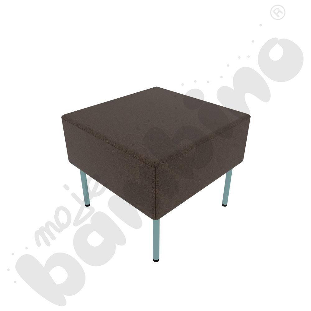 Pufa Versa 50x50 cm z filcowymi stopkami, stelaż turkusowy, tkanina BD07