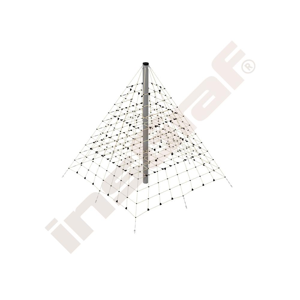 Seil-Pyramide, groß, beige-schwarz