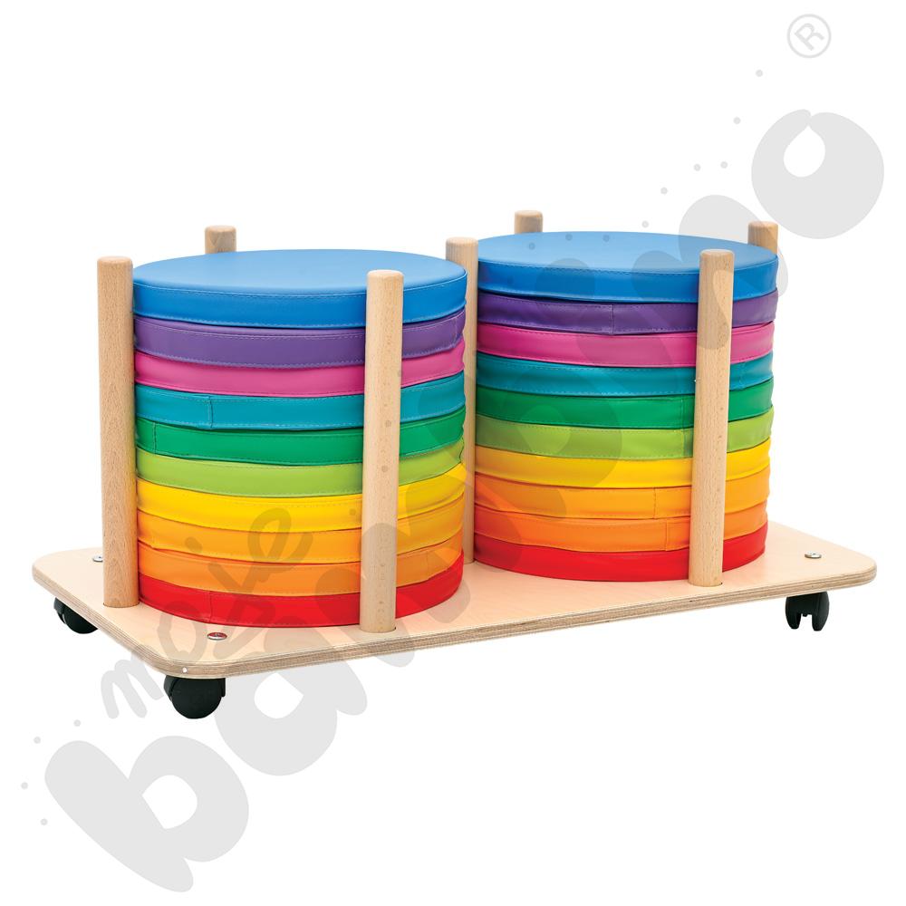 Stojak mobilny na poduszki kwadratowe