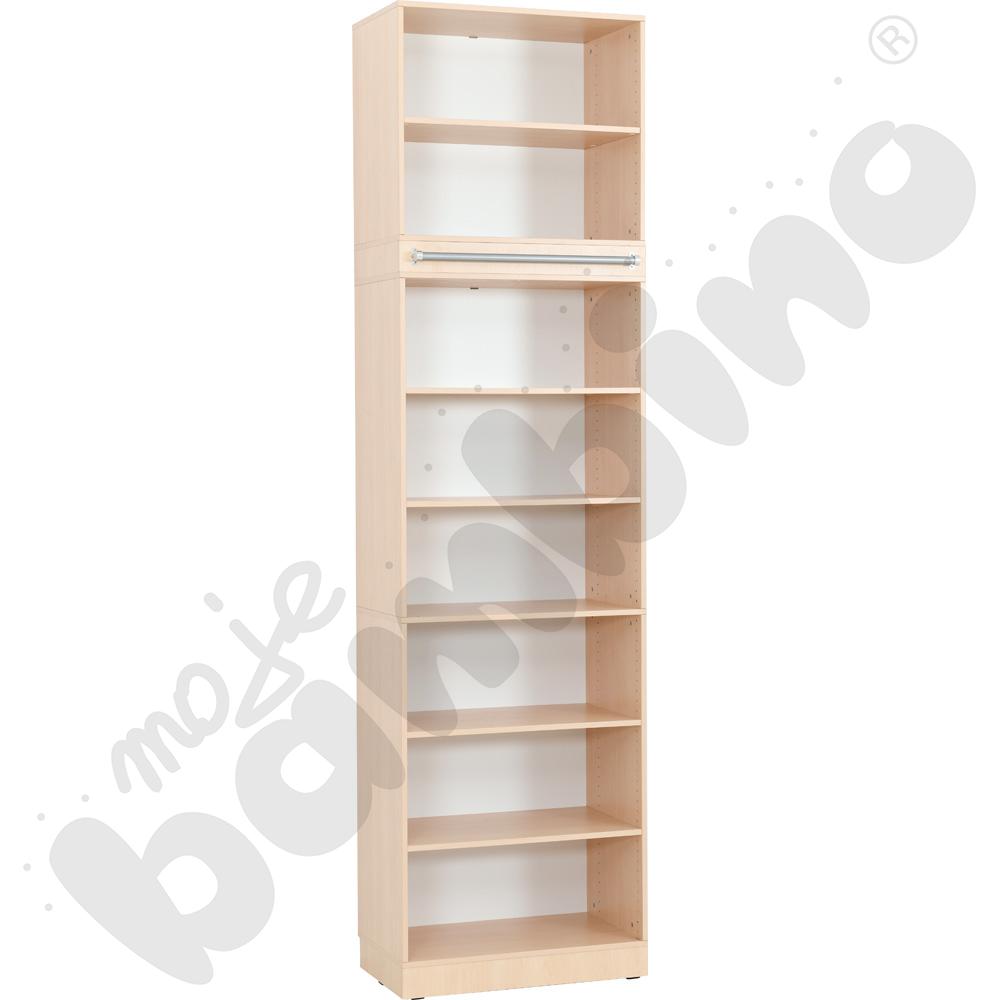 Grande - Wysoki regał z modułem do mocowania drabiny 39 - klon jasny